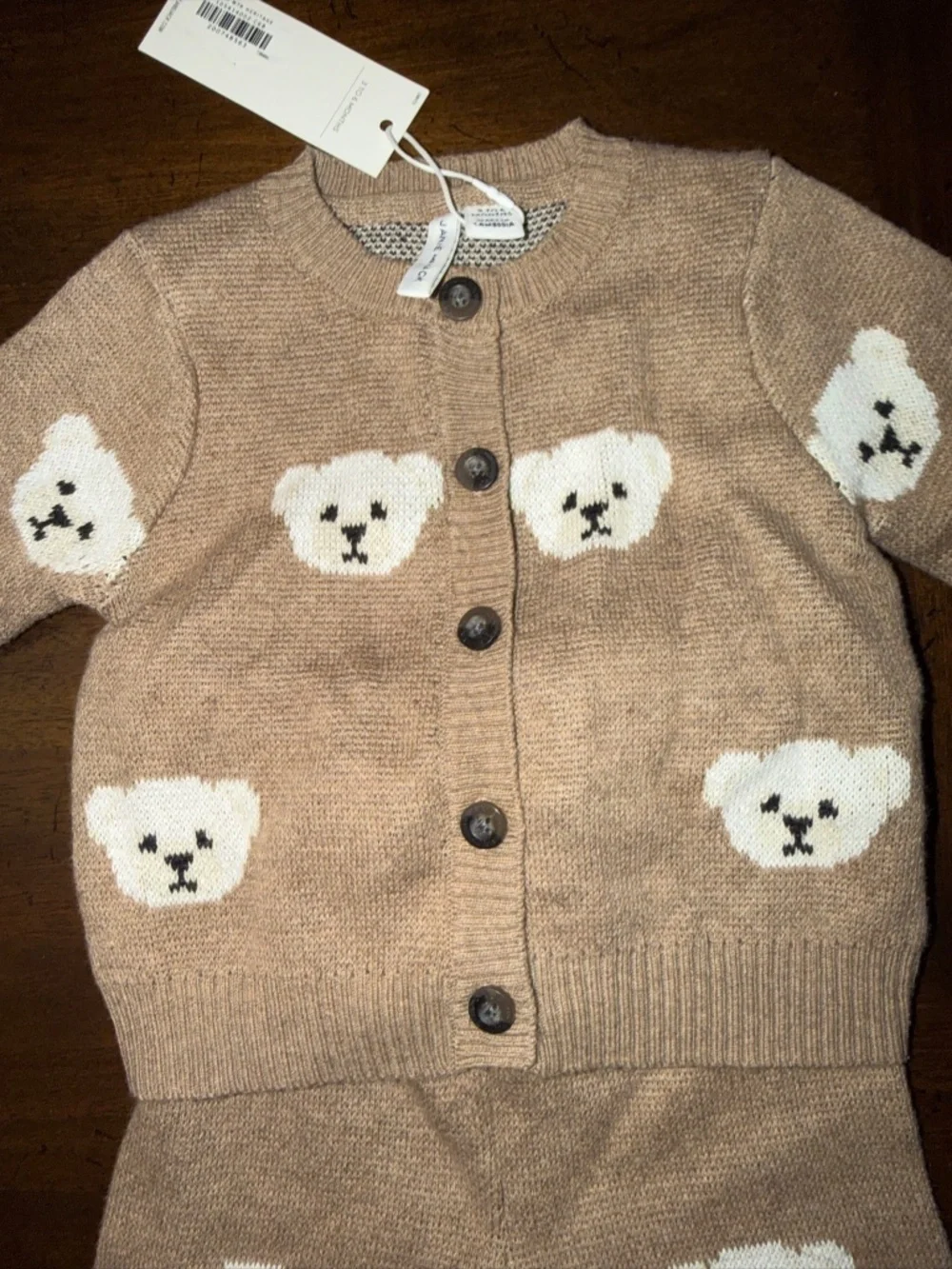 Janie And Jack Baby Bear 2 Piece Sweater Set Size 3-6 Months Cotton NWT